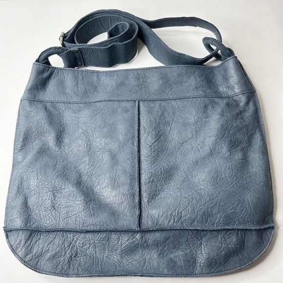 Juicy Couture Vintage Shoulder Bag Blue Cowhide Leather Adjustable Strap - Picture 2 of 9